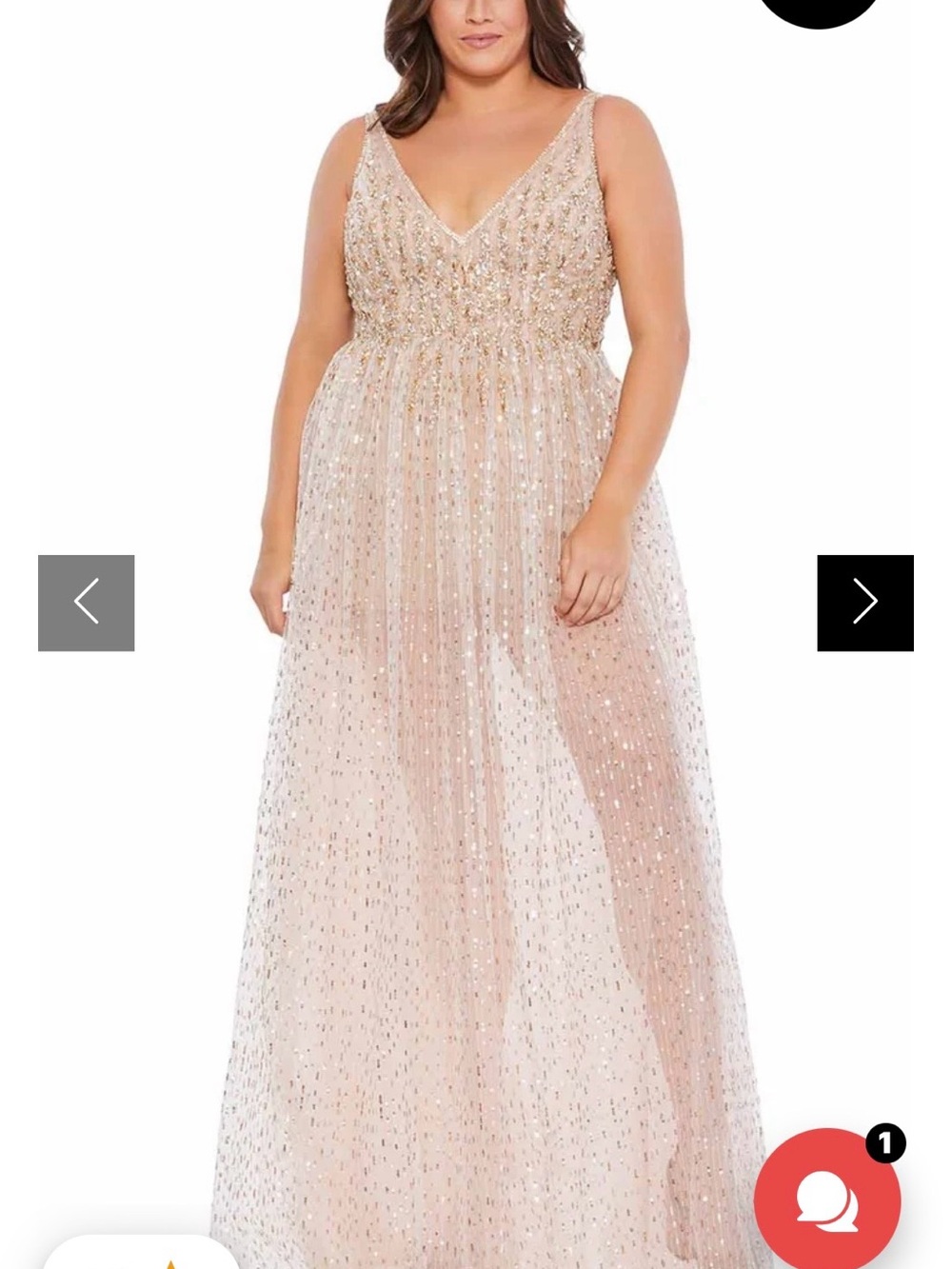 Mac Duggal 67742 Blush Sequin Maxi Dress NWT